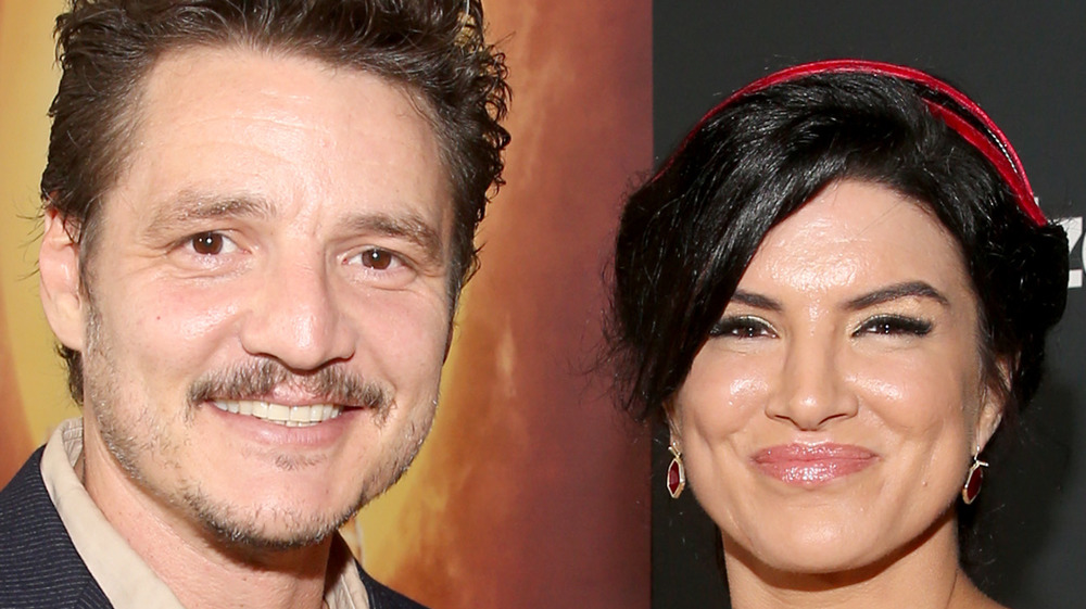 Gina Carano Pedro Pascal smiling 