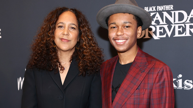 Gina Prince-Bythewood at event with son
