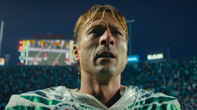 Chad Powers with a concerned expression on the football field in Chad Powers