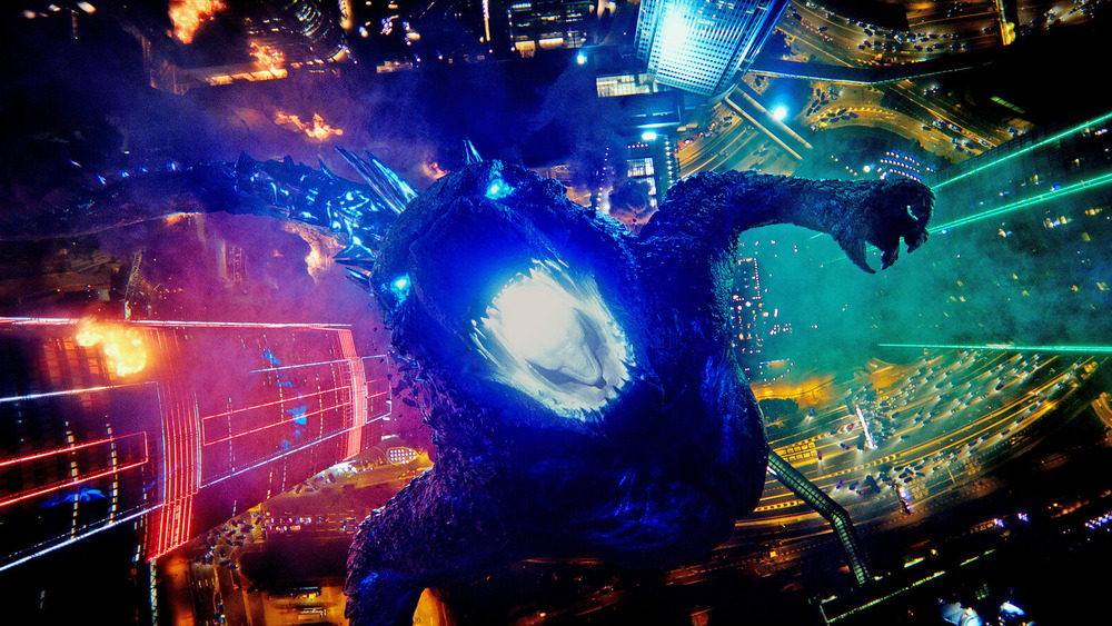 Godzilla mouth open atomic breath