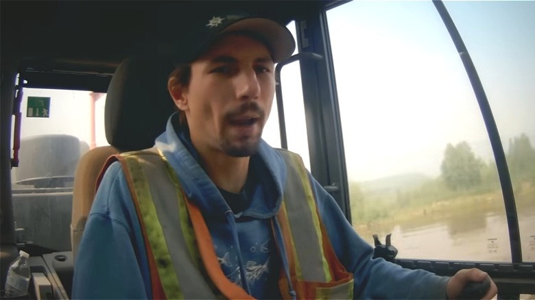 Parker Schnabel driving an excavator