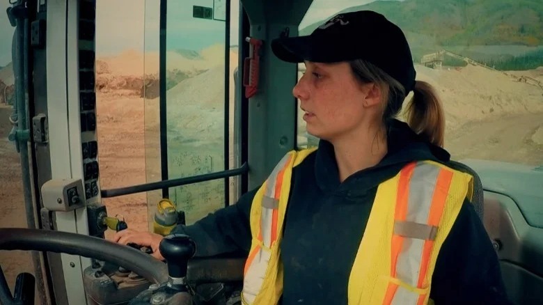 Bree Harrison driving a truck