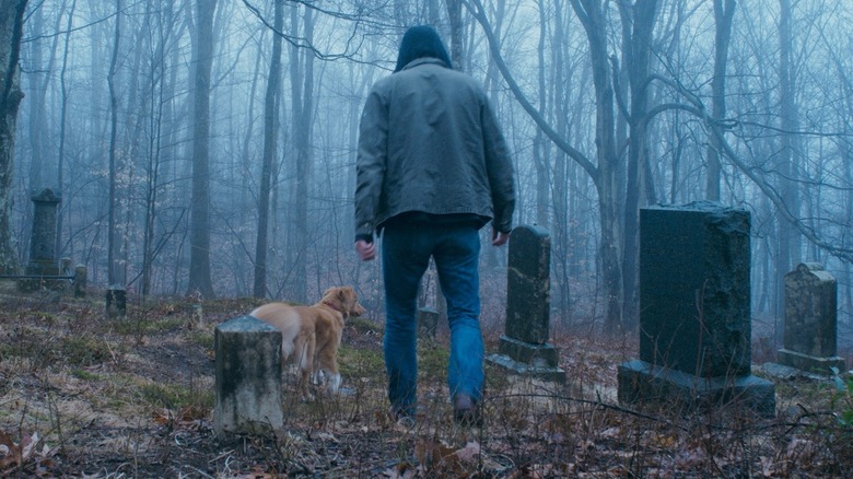 Indy and Todd in a graveyard in Good Boy