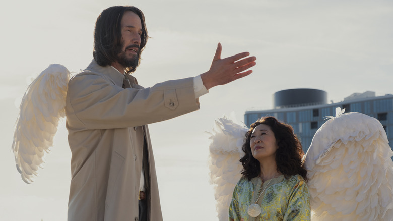 Gabriel gesticulating dramatically in front of Martha