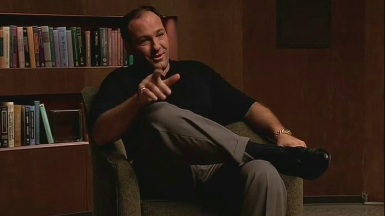 tony soprano pointing and smiling