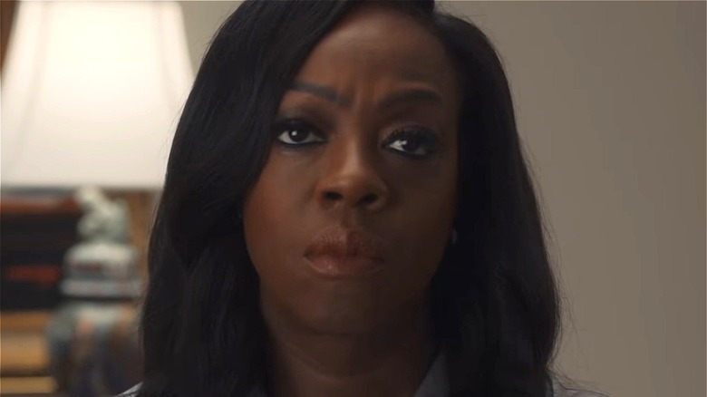 Viola Davis as Michelle Obama stares out