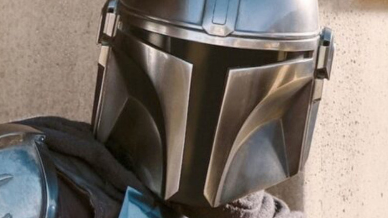 A closeup of The Mandalorian 