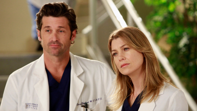 Meredith and Derek confused lab coats