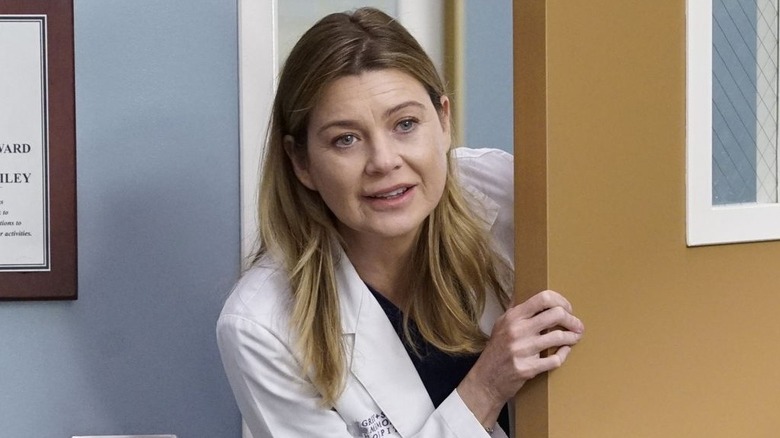 Meredith Grey peeking around door