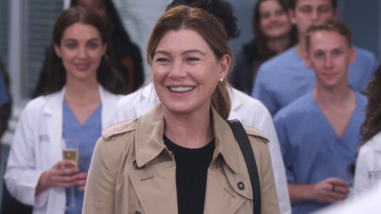Meredith Grey smiling in crowd