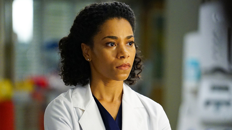 Maggie Pierce frowning standing