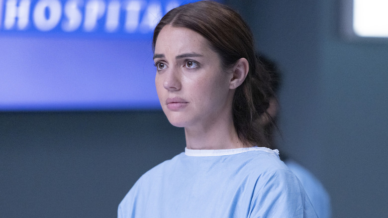 Adelaide Kane looking concerned in Grey's Anatomy