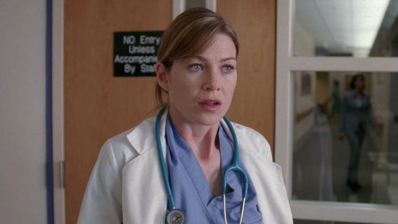 Meredith Grey looking surprised