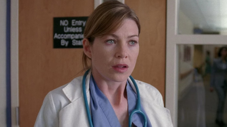 Meredith Grey looking surprised