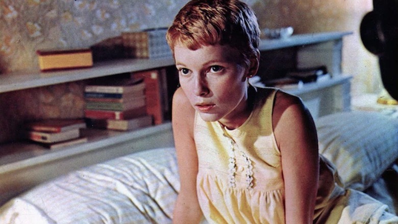 Rosemary sits in bed in "Rosemary's Baby" (1968)