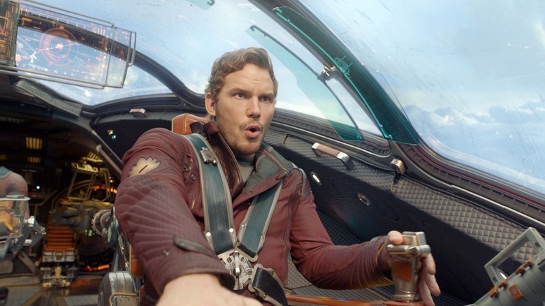 Peter Quill/Star-Lord zooming around in Guardians of the Galaxy (2014)