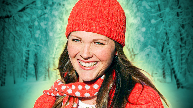 Holly Grant in her winter garb in A Boyfriend for Christmas (2026)