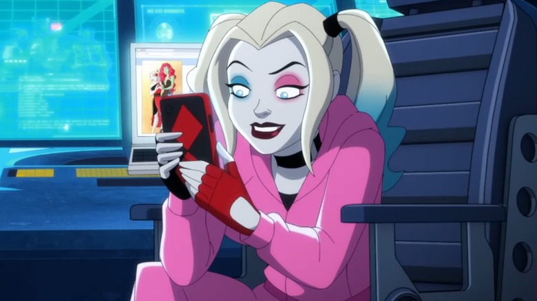 Harley Quinn on her phone