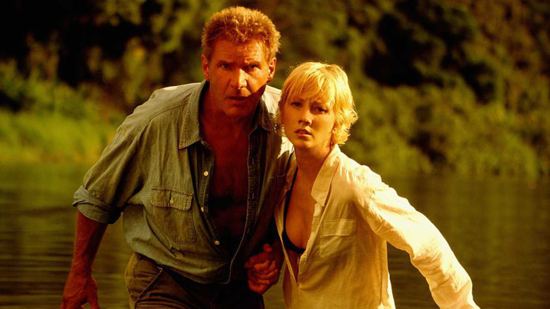Harrison Ford and Anne Heche looking frightened