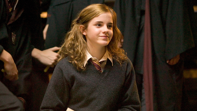 Hermione smiling curly hair