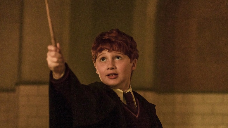 Ron casting a spell looking scared in Harry Potter and the Philosopher's Stone (2026)
