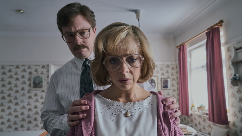 Daniel and Petunia looking worried in Harry Potter and the Philosopher's Stone (2026)