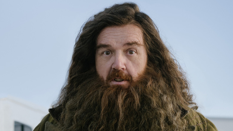 Nick Frost dressed as Rubeus Hagrid