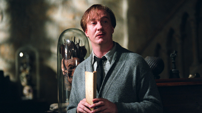 Lupin standing amid objects under glass