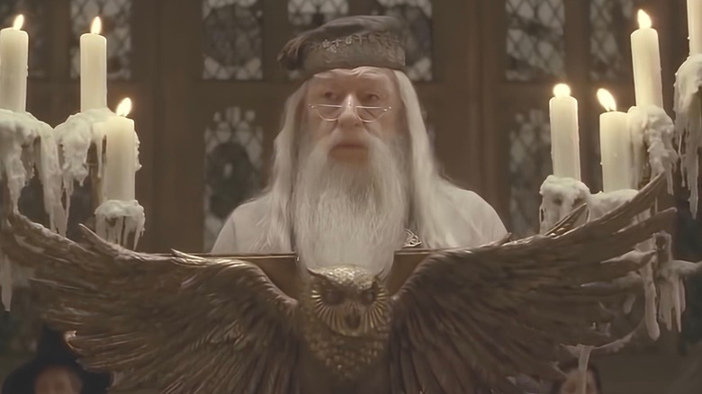 Dumbeldore making a speech