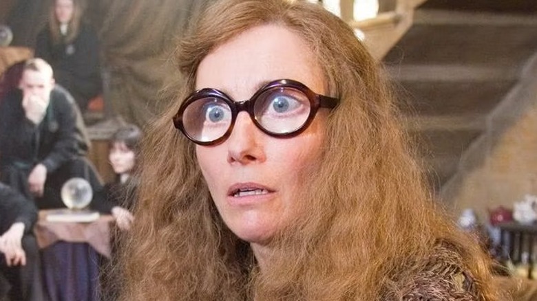 Sybill Trelawney huge glasses gasping