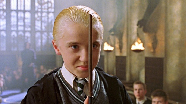Tom Felton during a duel with Harry