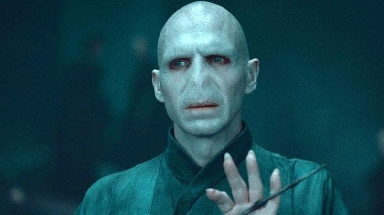 Voldemort touching wand