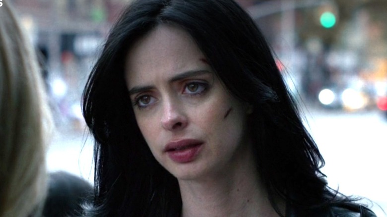 Jessica Jones with facial wounds