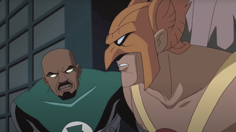 Green Lantern and Hawkman at odds