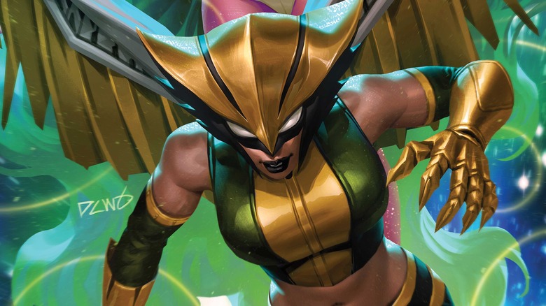 Hawkgirl with gold hand