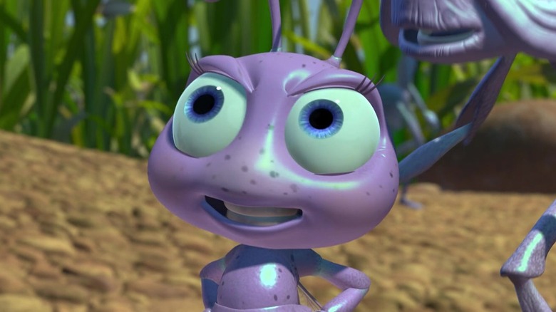 Princess Dot standing high and strong while talking to Flik in A Bug's Life