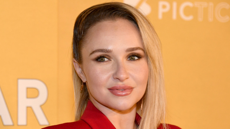 Hayden Panettiere wearing a red outfit
