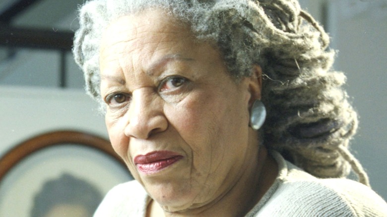 Toni Morrison posing for photo