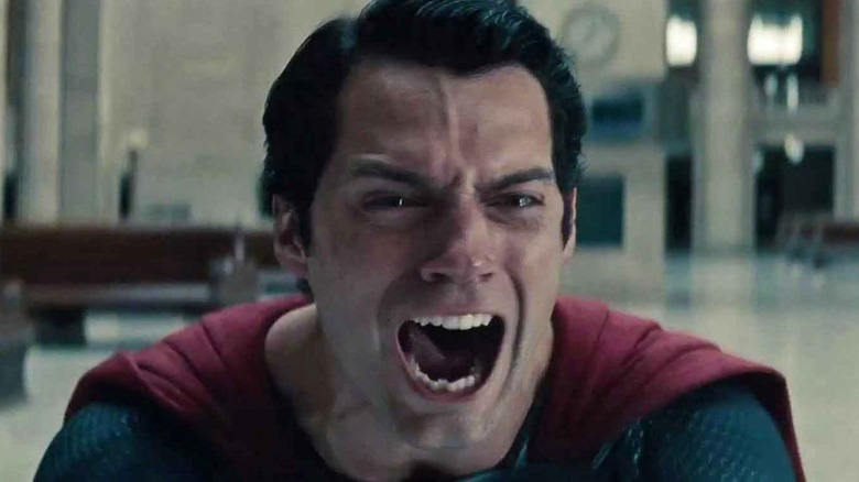 Superman yelling