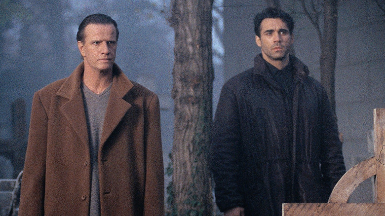 Connor and Dunacn in a cemetery in "Highlander: Endgame"