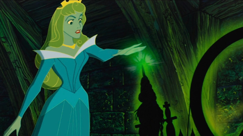 Aurora pricks her finger