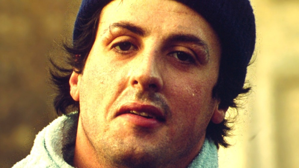 Rocky Balboa wearing a beanie