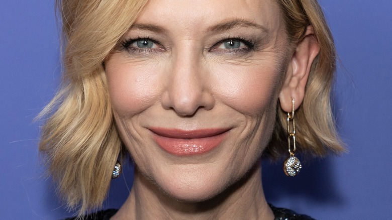 Cate Blanchett smiling with earring