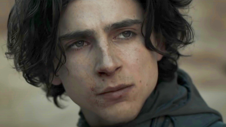 Timothée Chalamet Dune serious face