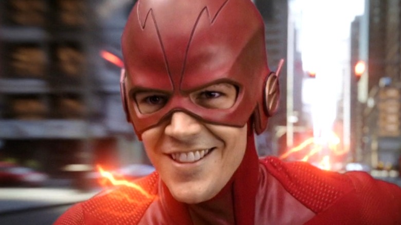 Grant Gustin smiling as Barry Allen on CW's The Flash
