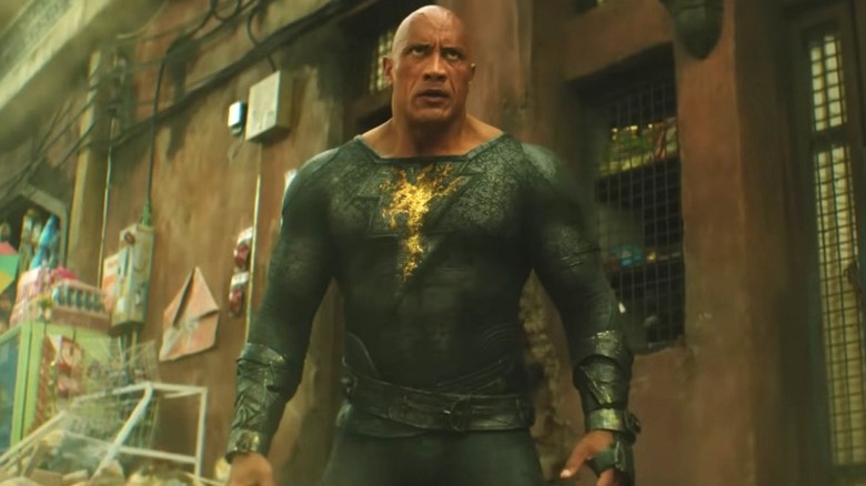 Black Adam on a city street