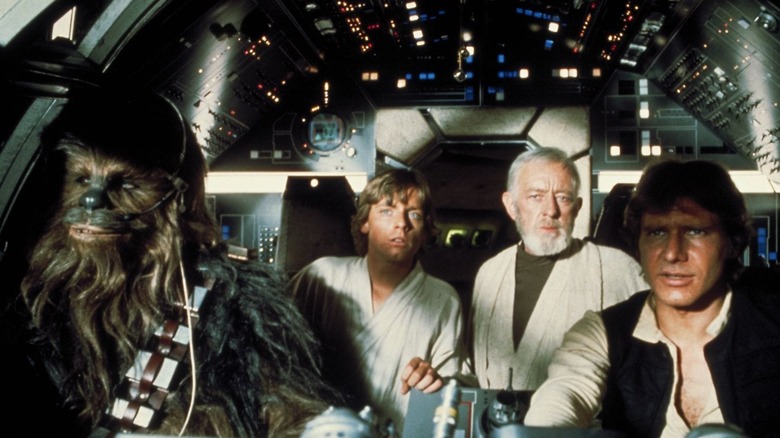 The heroes of A New Hope approaching the Death Star (1977)