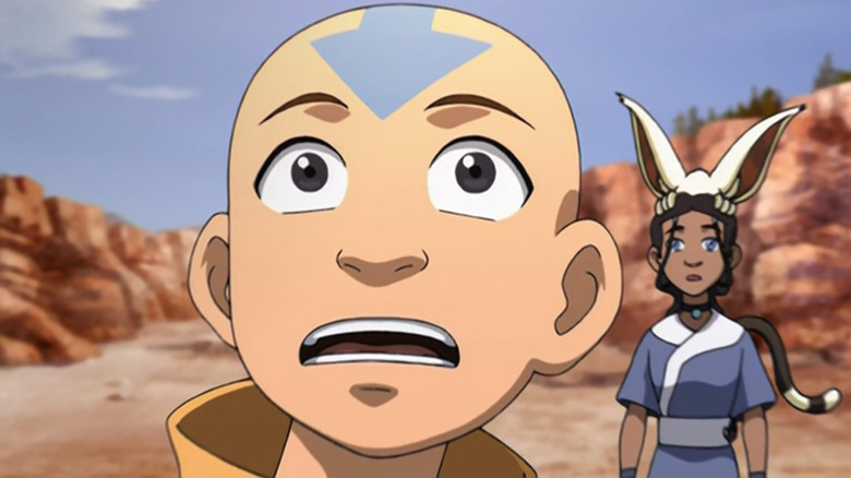 Aang looking scared on avatar the last airbender