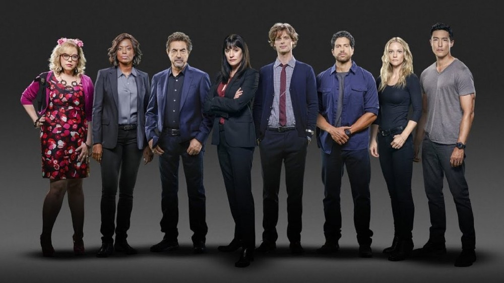 Kirsten Vangsness, Aisha Tyler, Joe Mantegna, Paget Brewster, Matthew Gray Gubler, Adam Rodriguez, A.J. Cook, and Daniel Henney as Penelope Garcia, Dr. Tara Lewis, David Rossi, Emily Prentiss, Dr. Spencer Reid, Luke Alvez, Jennifer Jareau, and Matthew Simmons on Criminal Minds