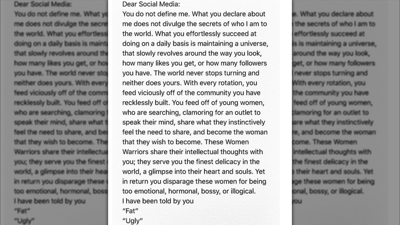 Dear social media letter